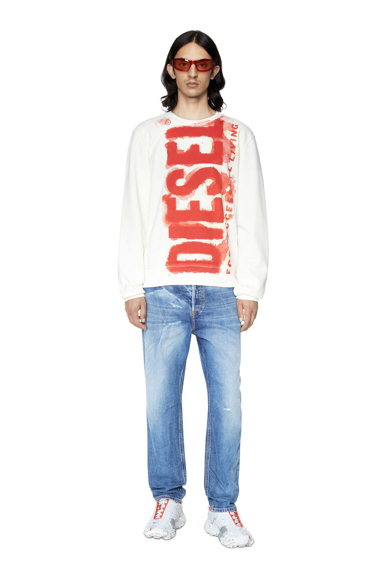 S-GINN-E5 Man: Sweatshirt with bleeding-effect logo | Diesel A067870AJIH