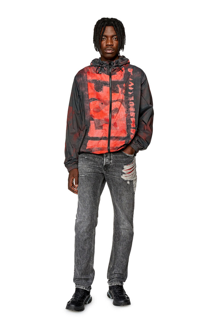 Men's Watercolour-effect windbreaker with logo | J-WARRETT-LOGO-LOGO Diesel A114330HIAB