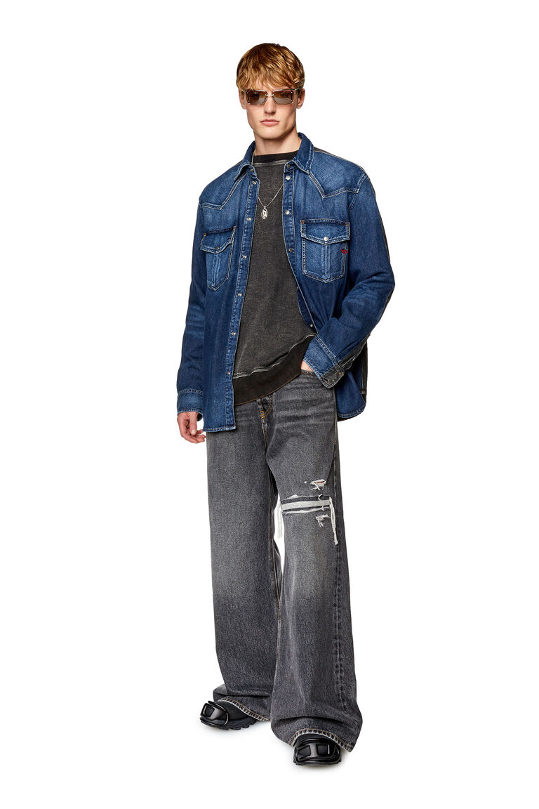 Men's Western shirt in two-tone denim | D-OCEAN-S Diesel A11461068HA