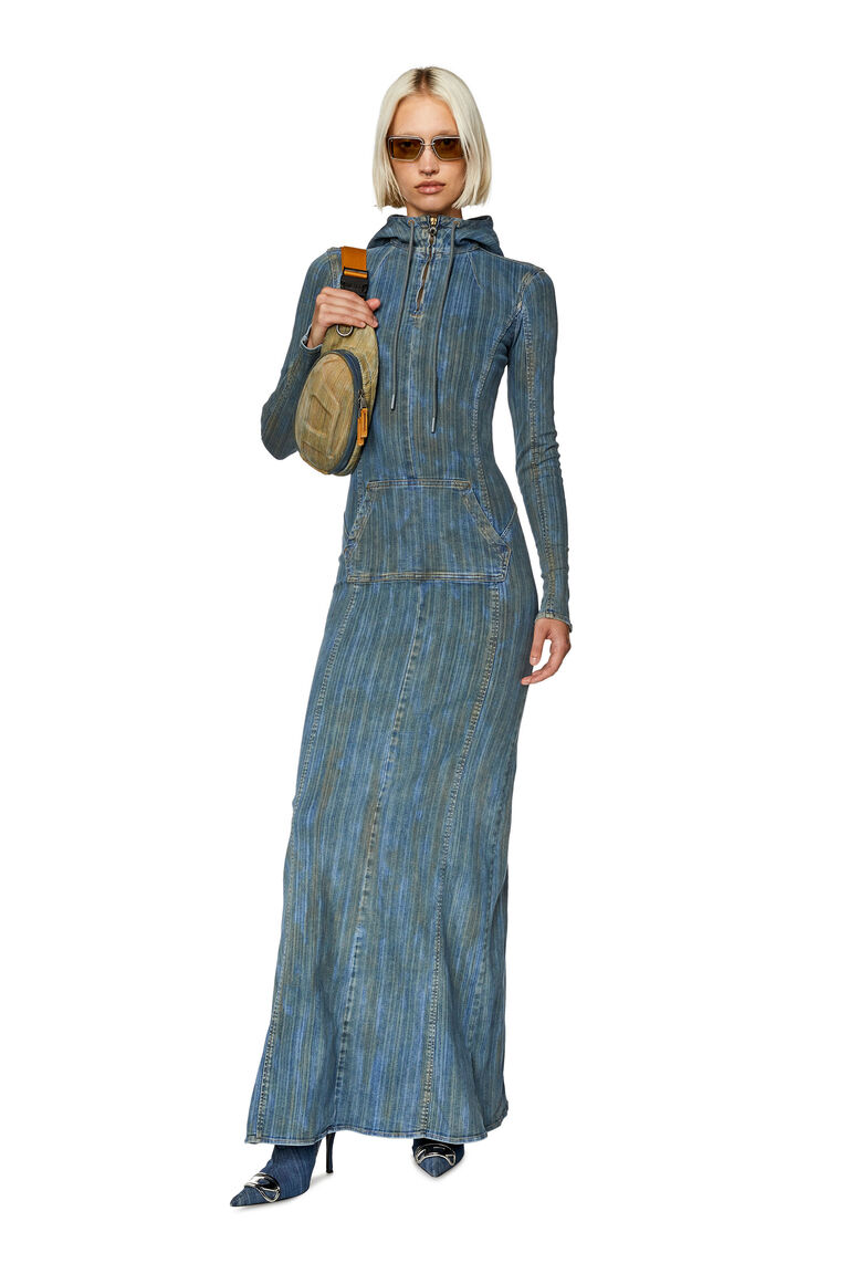 Women's Denim maxi dress with second-skin fit | DE-FULLY-FSD Diesel A11607068JI